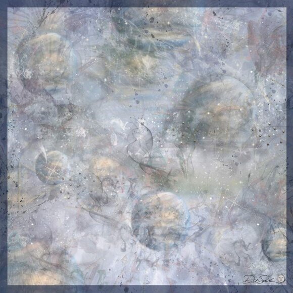 Cosmic Snow Storm & Fairy Dust Square Pure Silk Scarf or Wrap - Picture 7 of 11